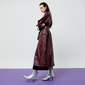BRIA LEATHER TRENCH COAT