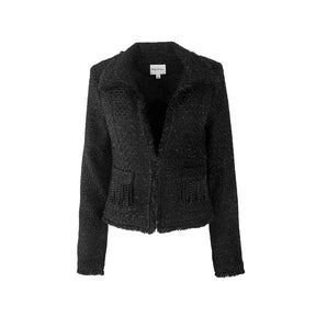 Tia Shimmering Tweed Bouclé Crop Jacket