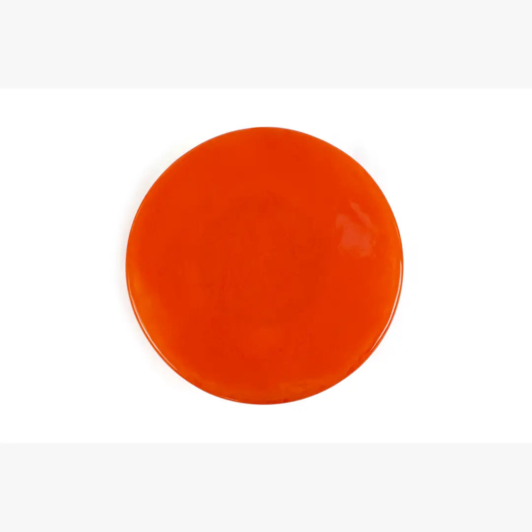 Scallop Resin Cake stand, Orange- 9.5x4.5 Inches