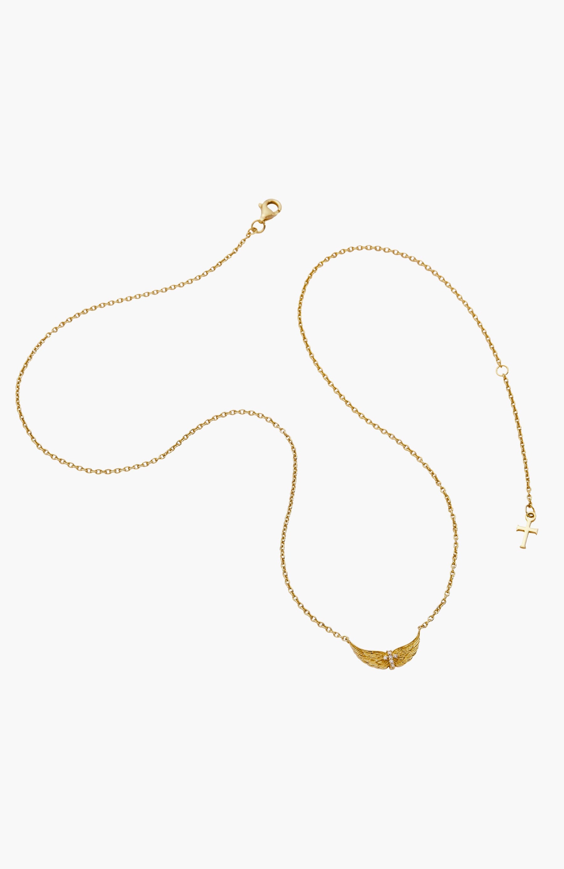 Divine Wings Mini Cross Necklace