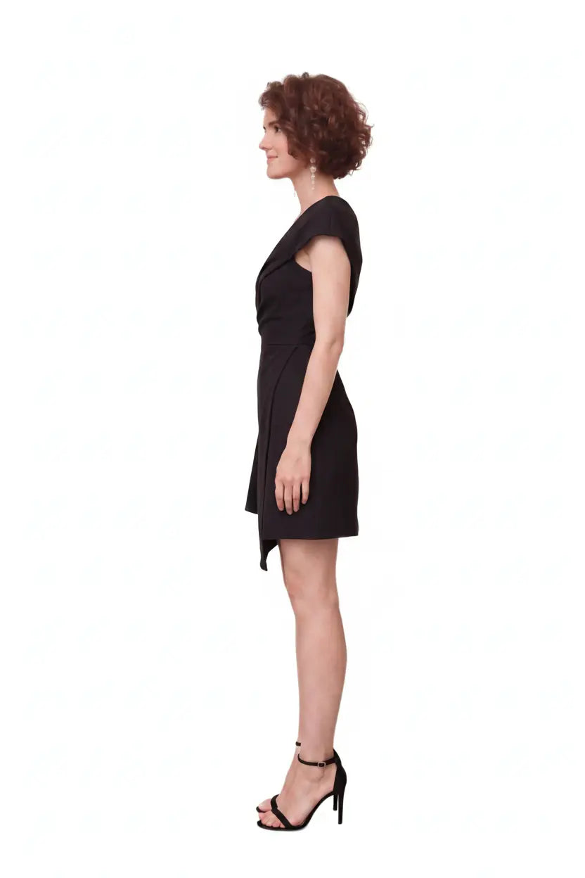 Celeste Draped Mini Dress - Black