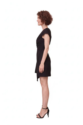 Celeste Draped Mini Dress - Black