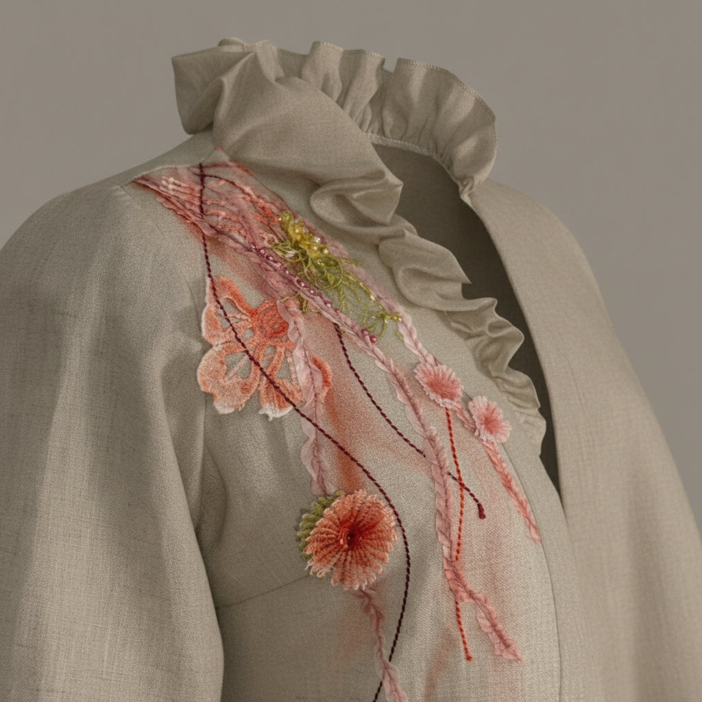 LINAJE - Hand-Embroidered Linen Jacket and Trousers Set