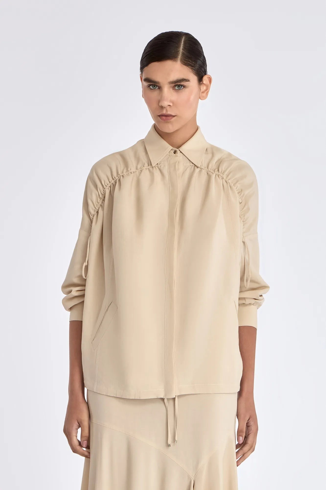 Ailani Linen Blend Jacket | Ecru