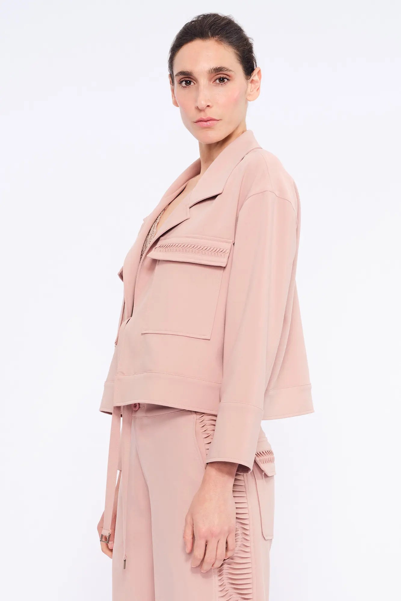 Parker Tie-Front Jacket | Rose