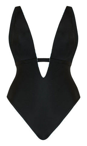 Curvy Kate Swim & Tonic Reversible Non-Wired Swimsuit Black/Snake