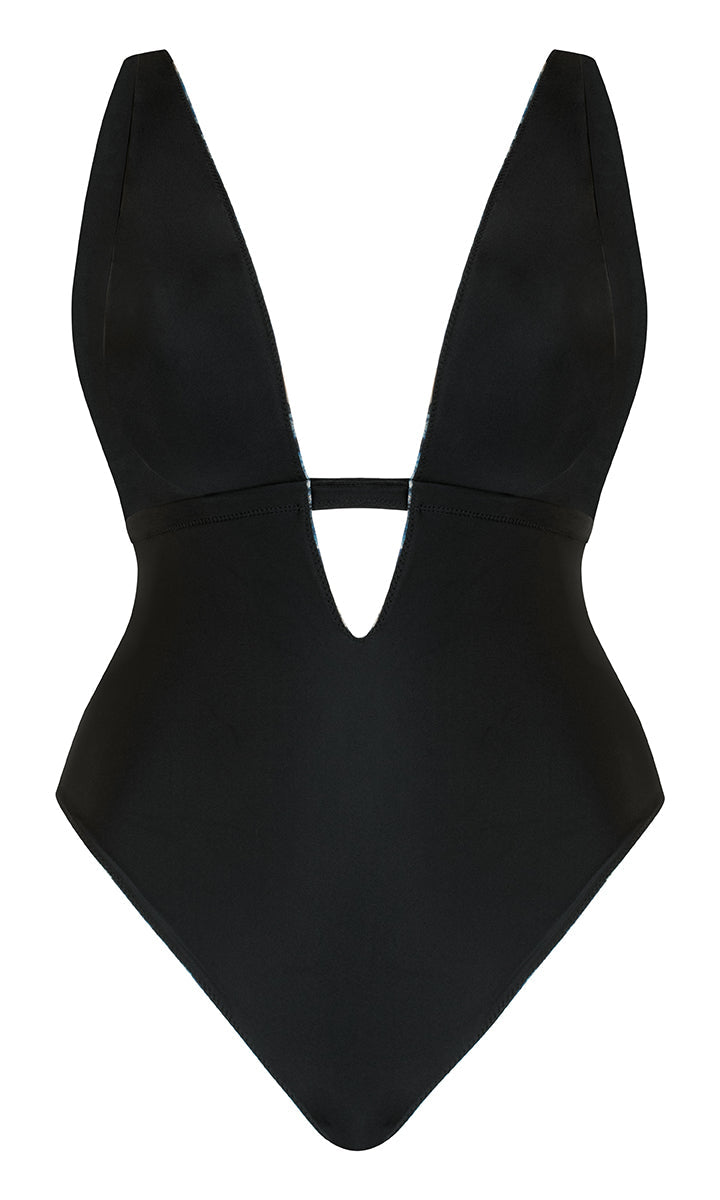 Curvy Kate Swim & Tonic Reversible Non-Wired Swimsuit Black/Snake