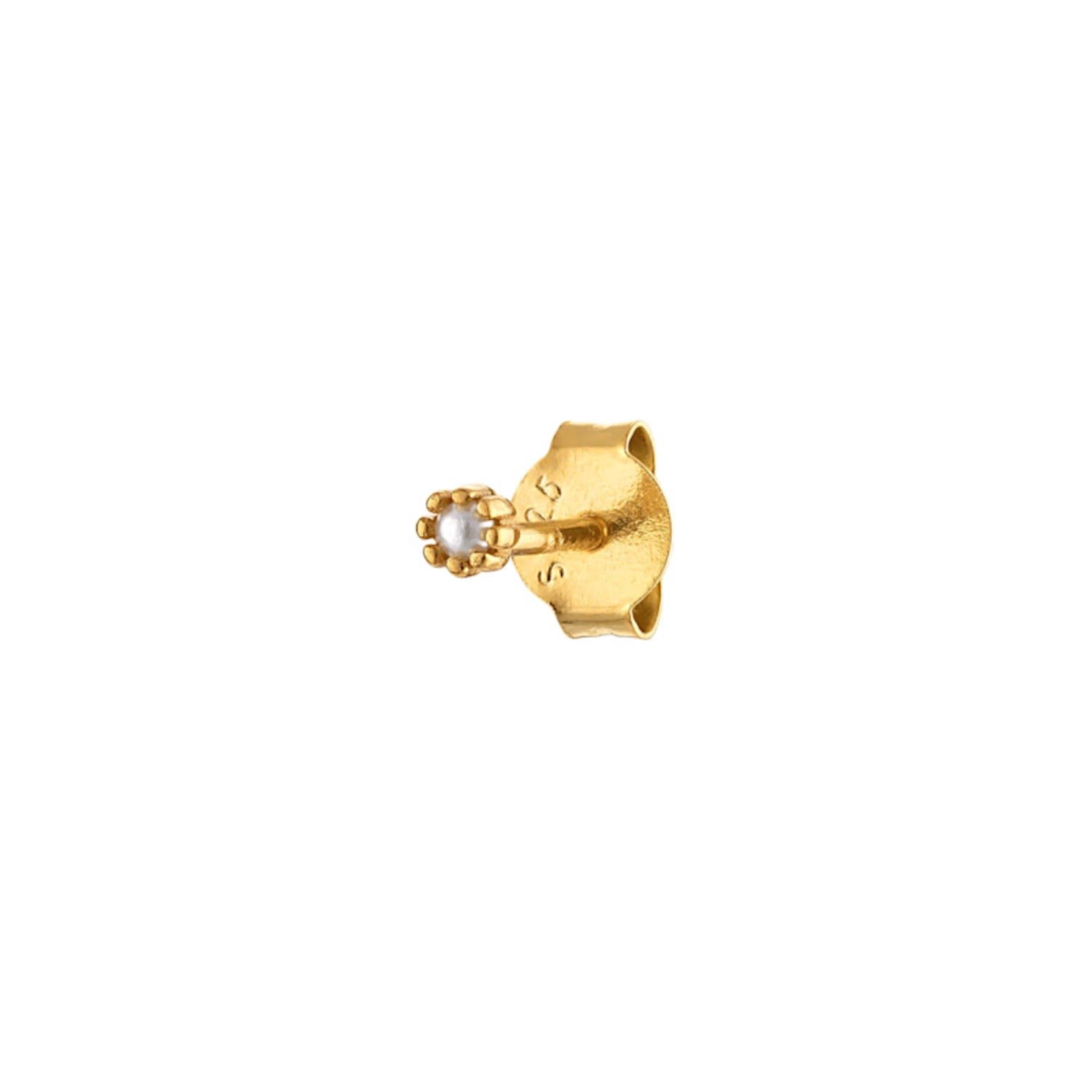 Gold Pearl Pavé Trio Stud Earring Set