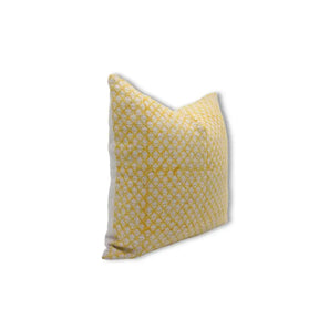 Floral Block Print Handmade Thick Linen Cushion Cover -  Pink City