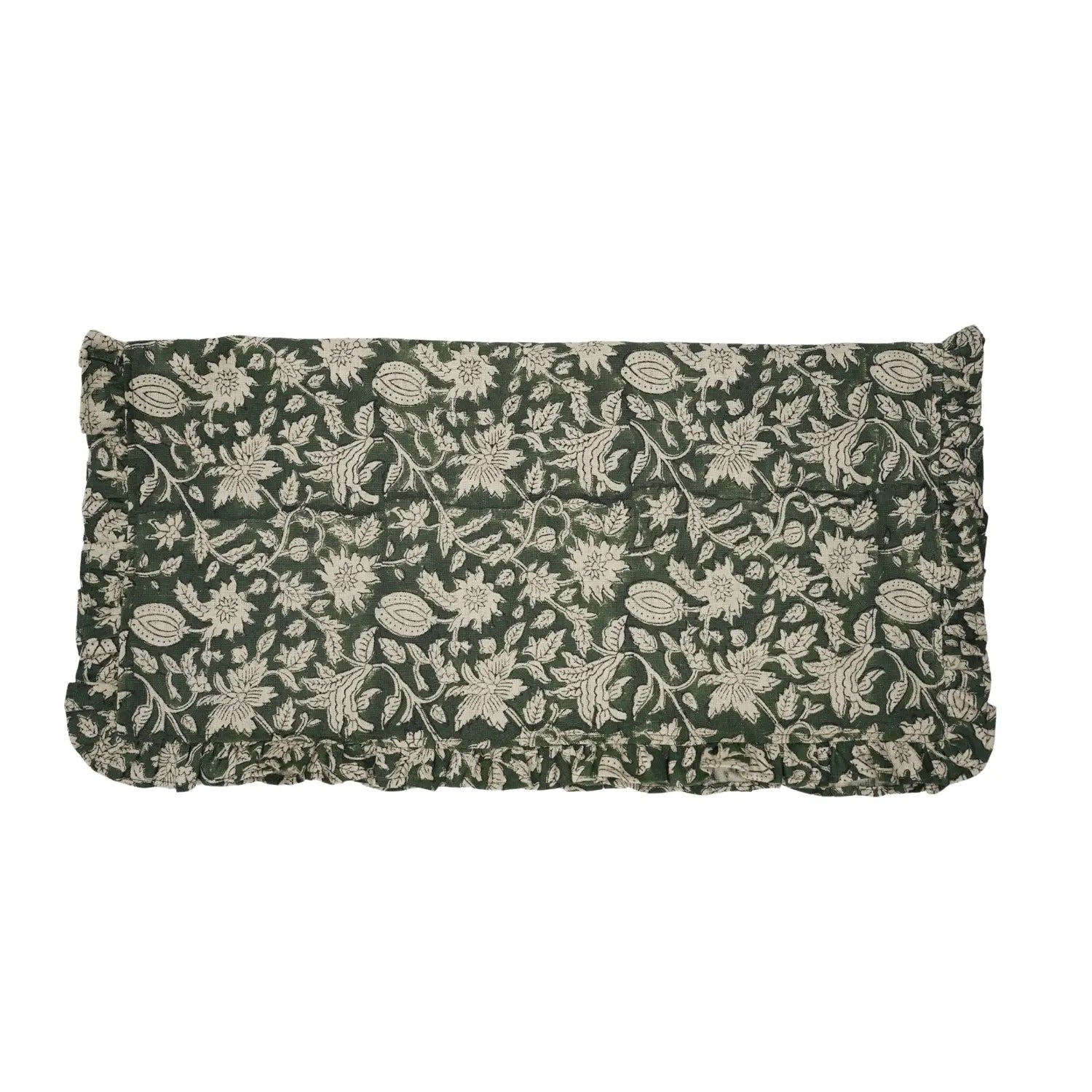 Classic Indian Block Print Pure Linen Frill Napkins Set of 4 - Manikarnika