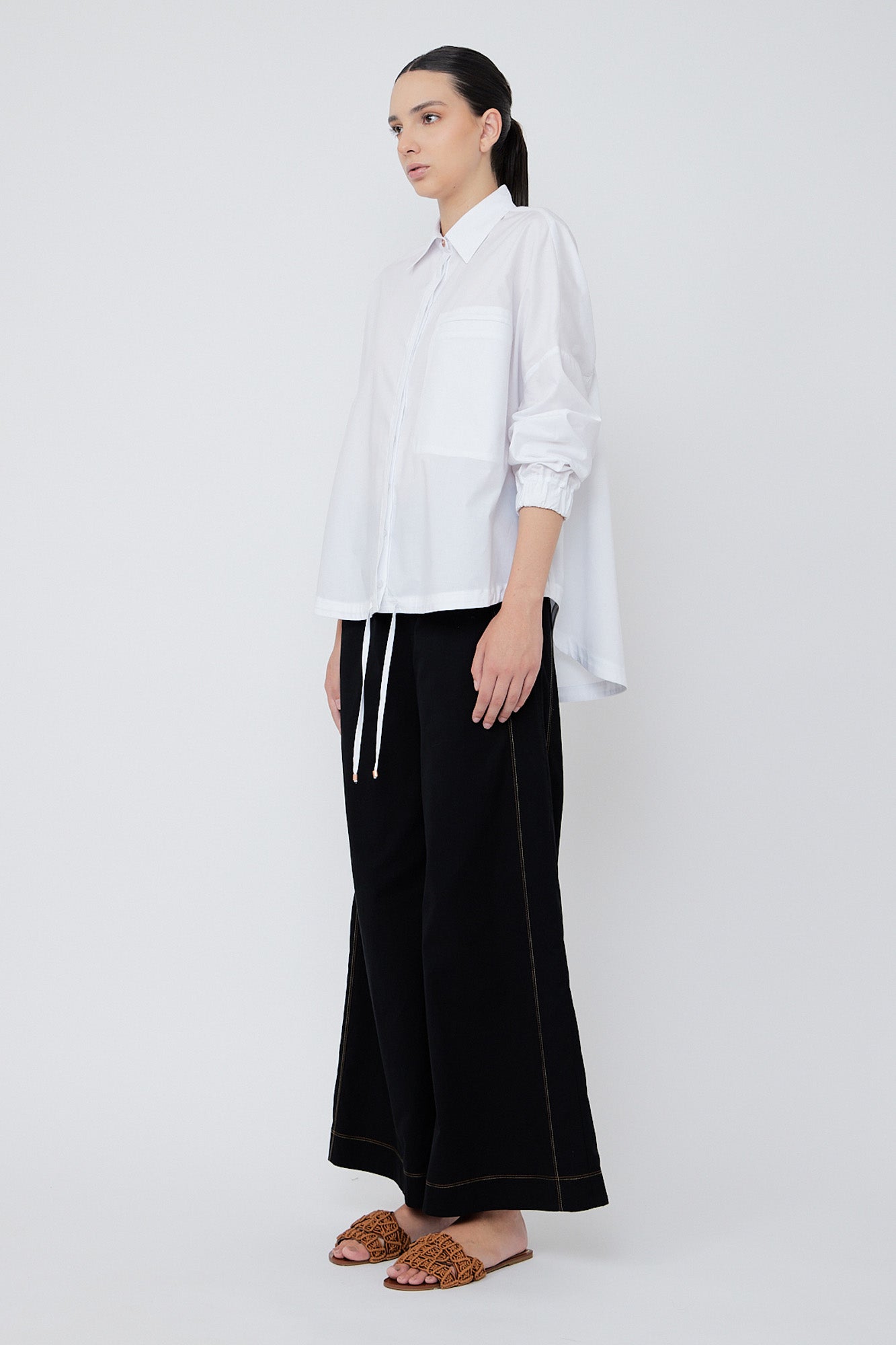 Hebe Asymmetric Hem Blouse