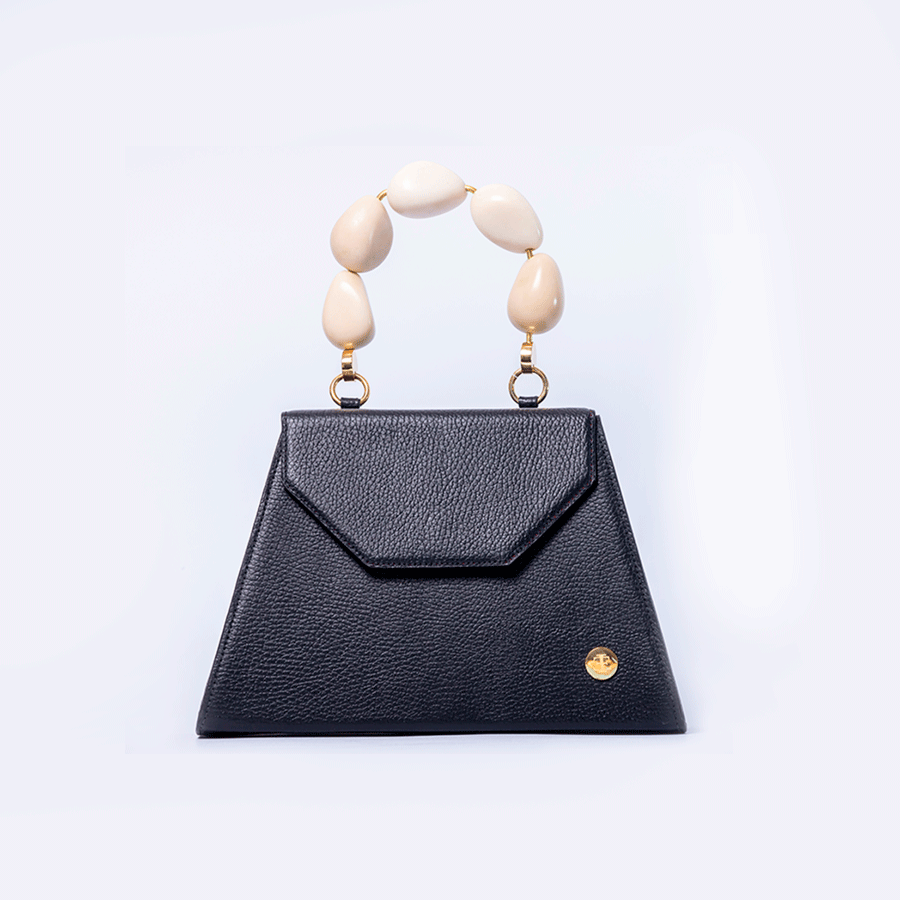 Emilia - Black Top Handle Bag