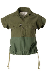 Reborn Vintage Cropped Army Shirt
