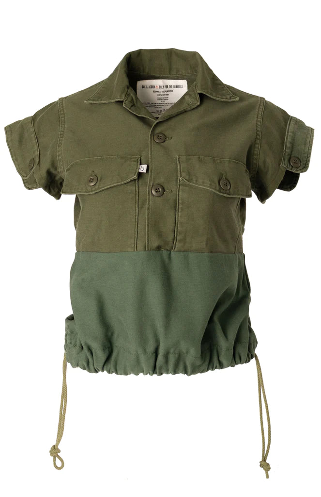 Reborn Vintage Cropped Army Shirt