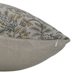 Traditional Indian Block Printed Pure Linen Pillow Cover- Kudrat