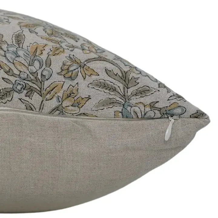 Traditional Indian Block Printed Pure Linen Pillow Cover- Kudrat