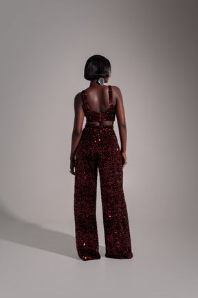 LIZA Sequin Pants in BRONZITE