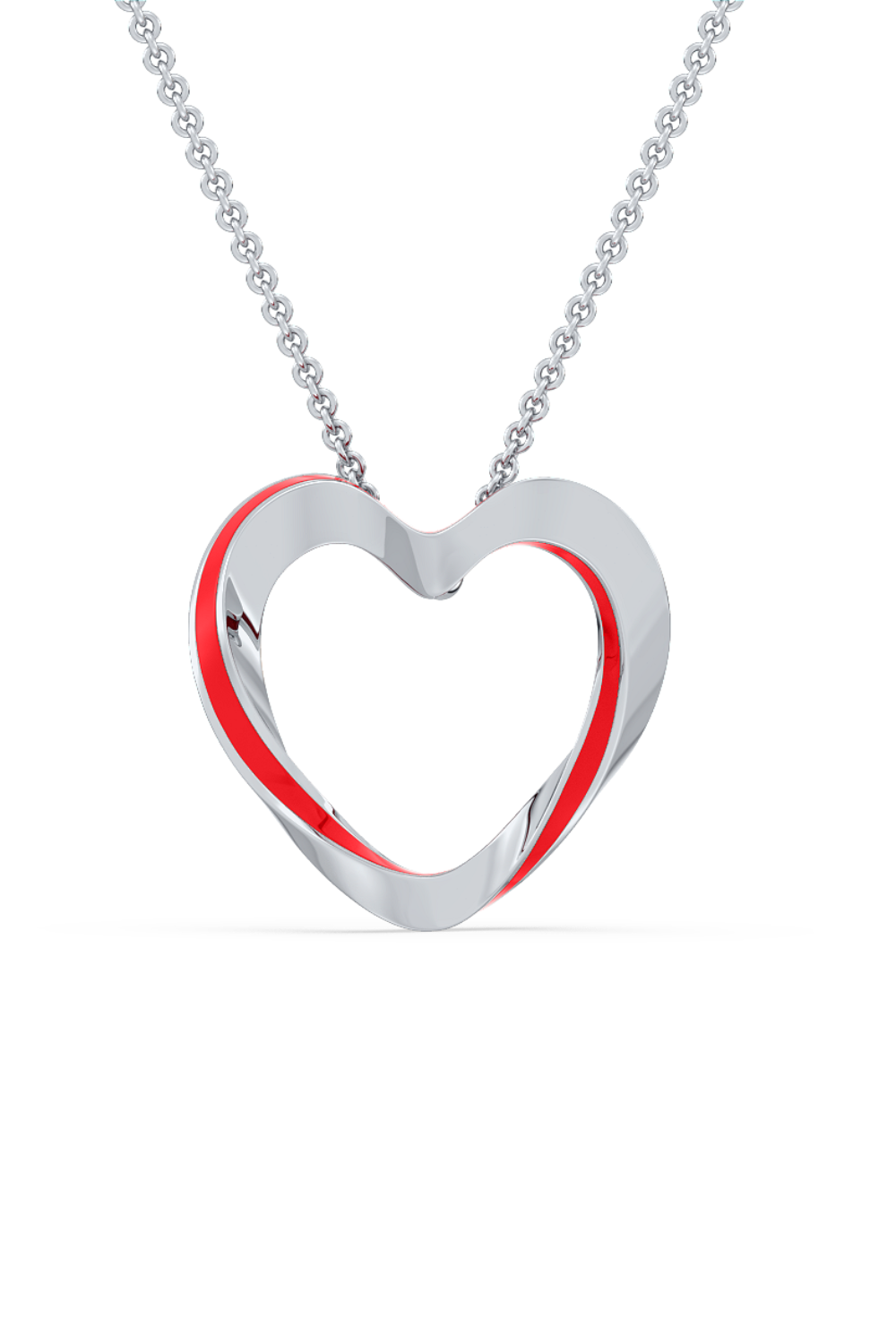 Lilo Color Heart Pendant - Silver