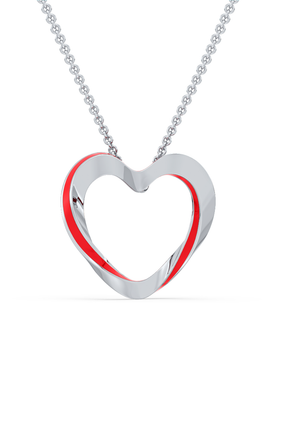 Lilo Color Heart Pendant - Silver
