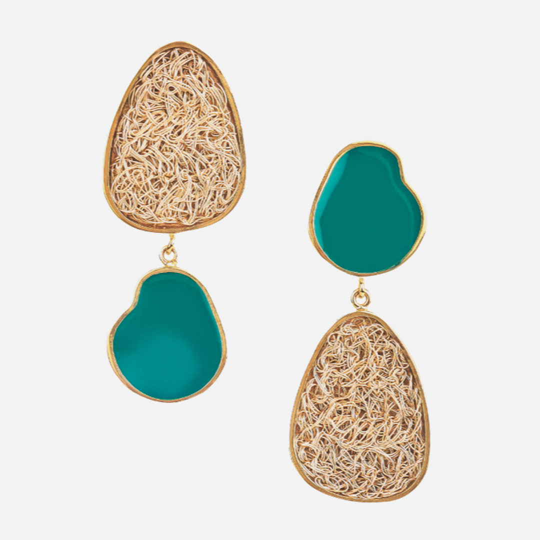 Elegant Asymmetrical Gold Drop Earrings