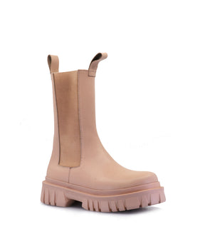 Nude Leather Chelsea Booties for Effortless Style Paran