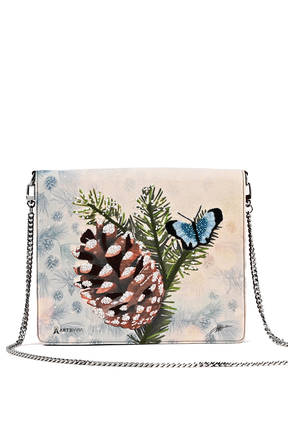 Artepara Winter Signature Hand-Embroidered Leather Clutch