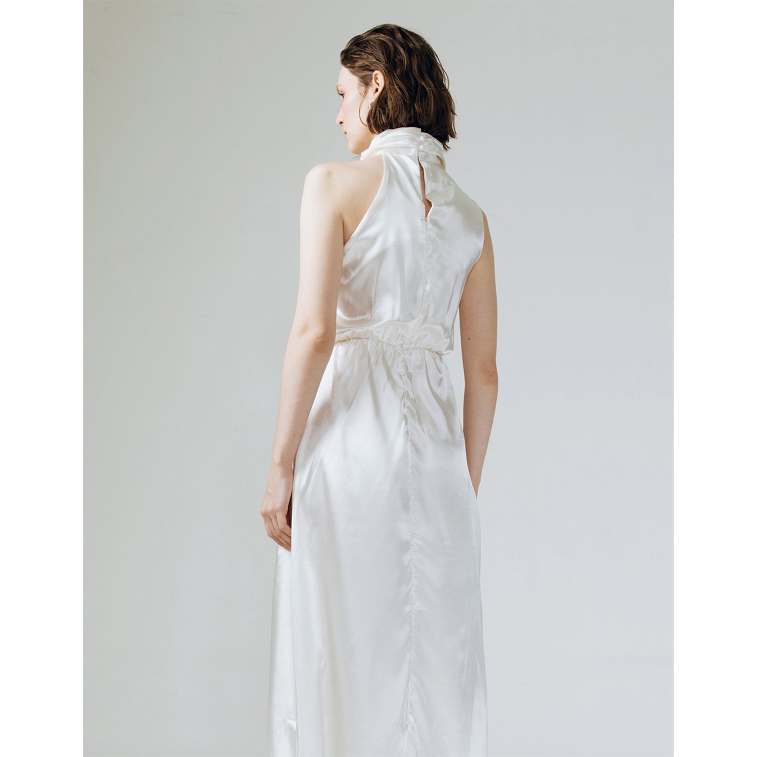 AMELIA RUFFLE NECK DRESS