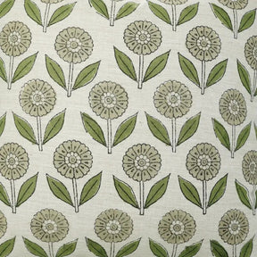 Natural Printed Linen Blend Pillow Cover - Genda Pushp