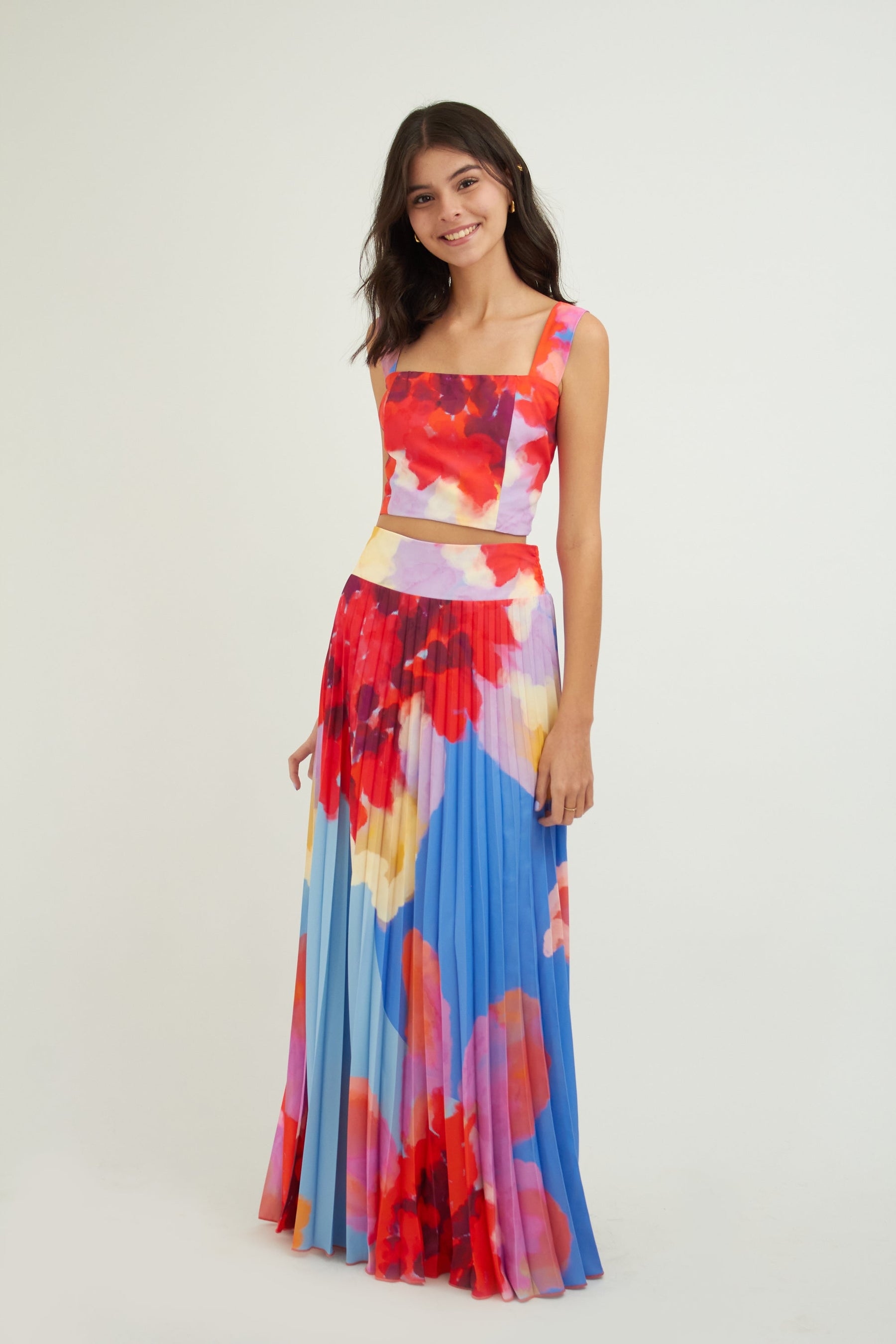 Free Pleated Rhythm of Colors Skirt