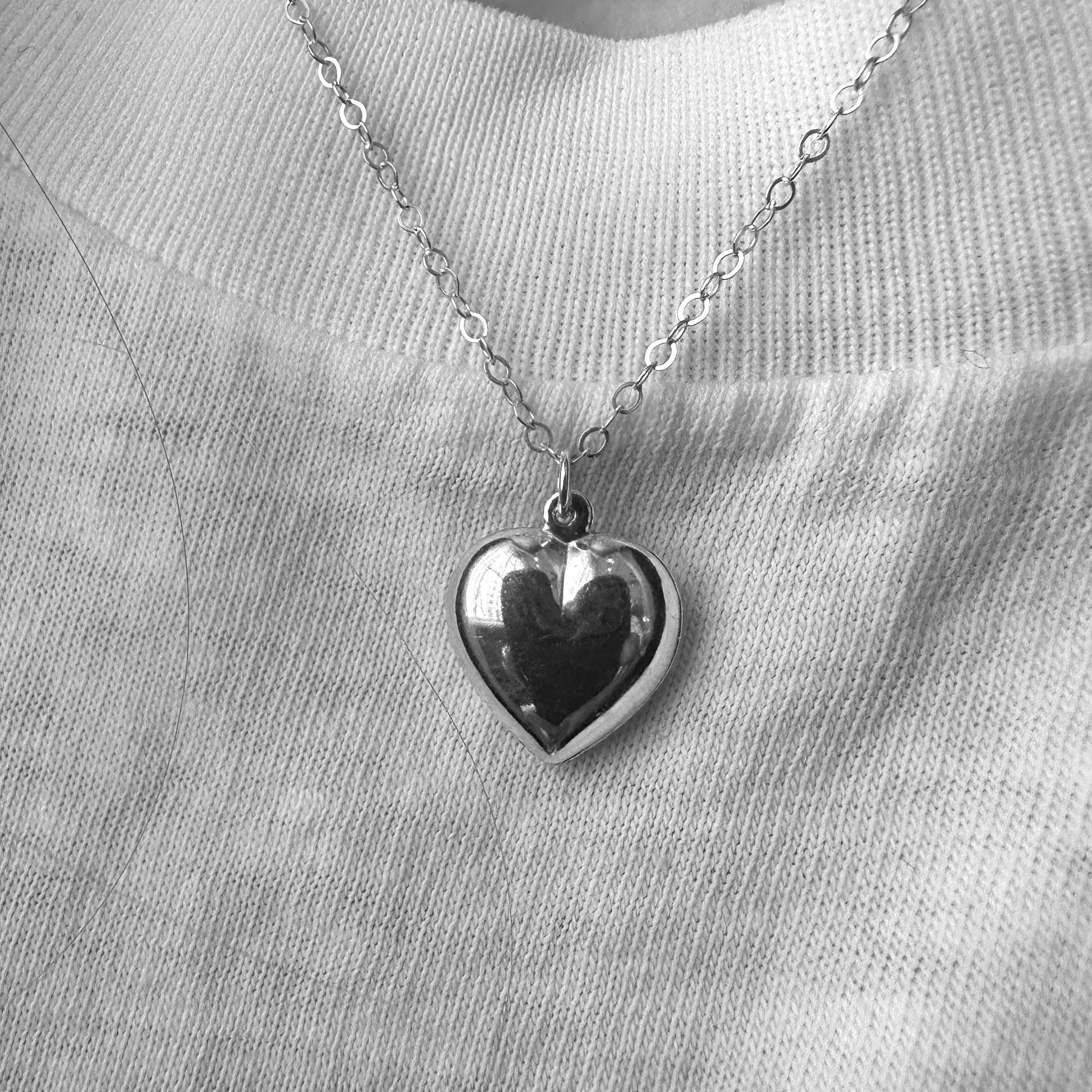 Sterling Silver Heart Charm Necklace