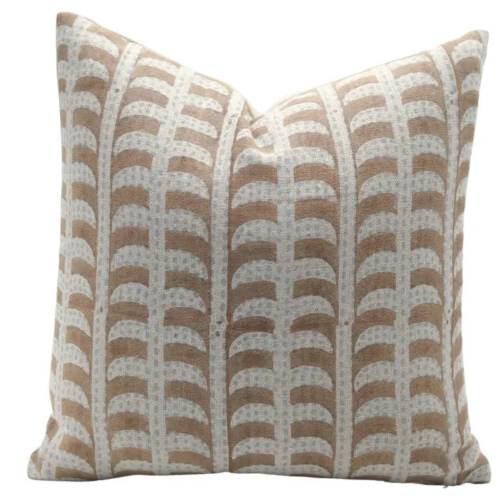 Boho Block Print Thick Linen Cushion Cover - Garud