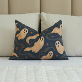 Spooky Season Linen Lumbar Pillow Cover Halloween Ghost