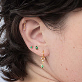 Green Emerald Pear Earring Charm Accessory