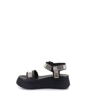 Stylish Black Platform Sandals with Studs Roya