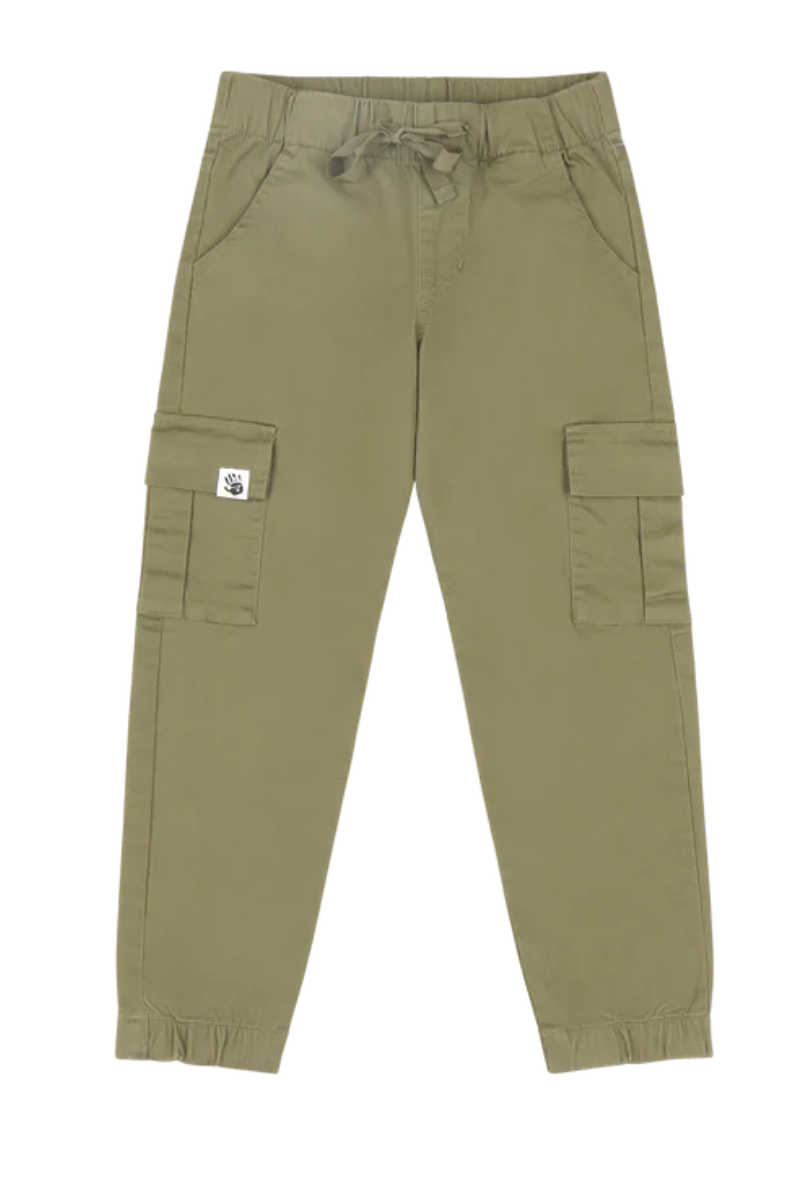 Mixed Up Clothing Boys Relaxed Fit Drawstring Cargo Jogger Pants Olive