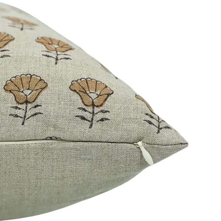 Bohemian Hand Block Print Pure Linen Pillow Cover- Kohinoor