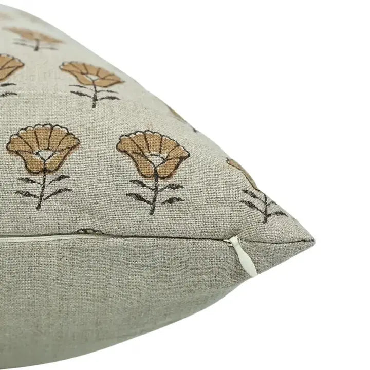Bohemian Hand Block Print Pure Linen Pillow Cover- Kohinoor