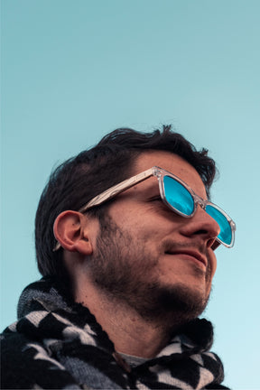 Crystal Blue rectangle Sunglasses - INTI