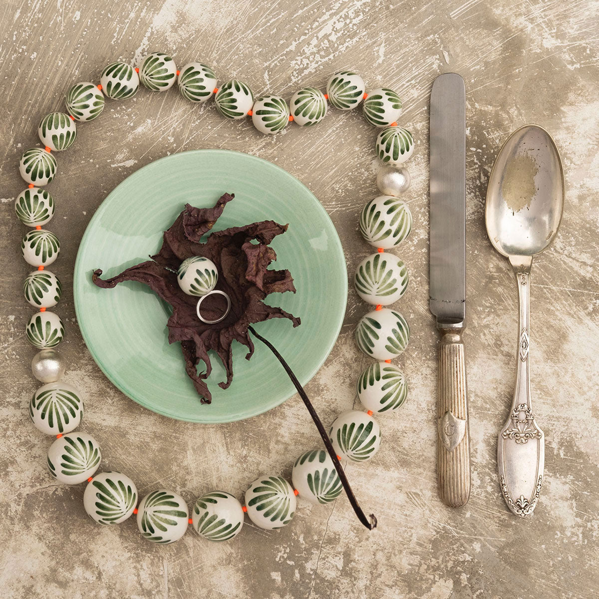 CARMEN Ceramic & Silver Spheres Long Necklace