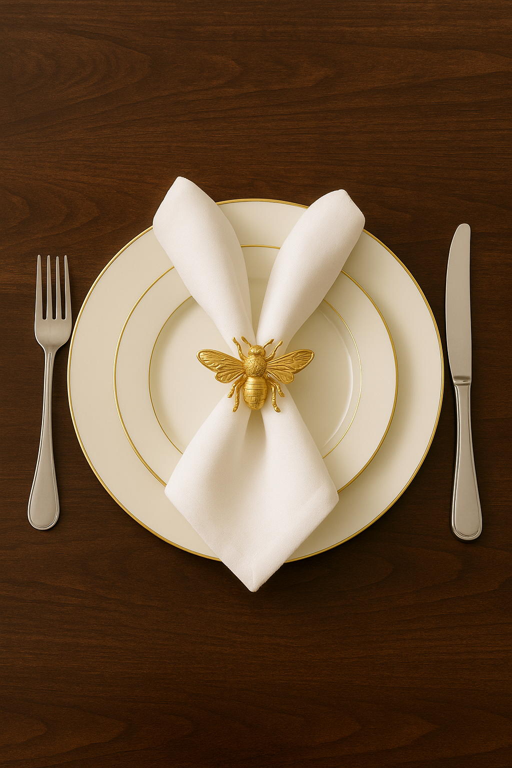 Honey Metal Napkin Ring Set of 4 – Gold