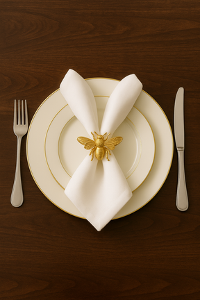 Honey Metal Napkin Ring Set of 4 – Gold