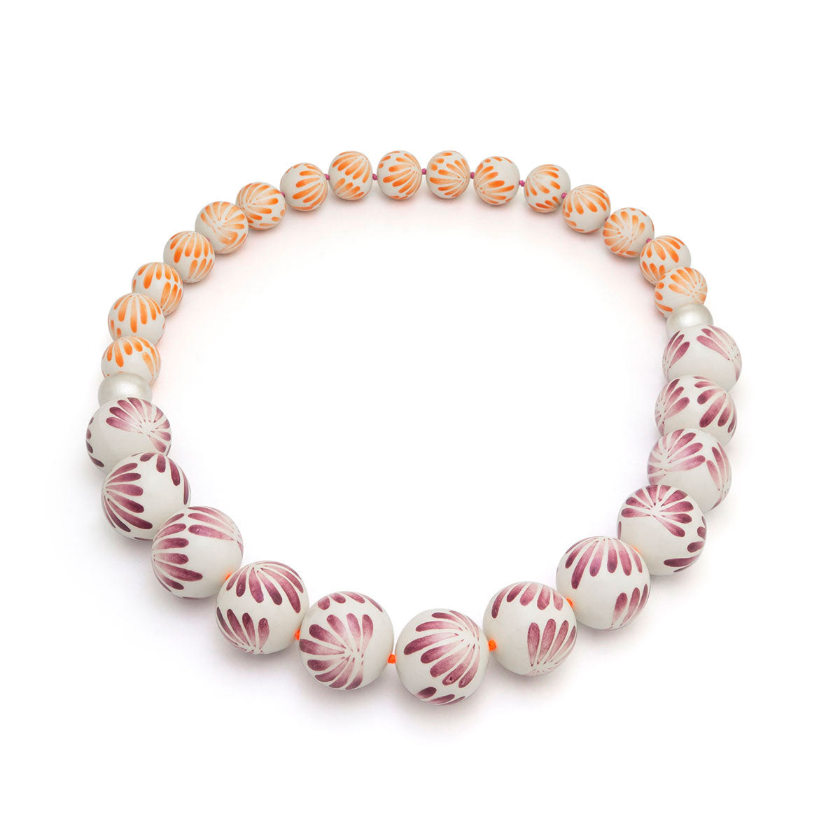 CARMEN Ceramic & Silver Spheres Long Necklace