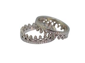 Silver Crown Puzzle Stack ring