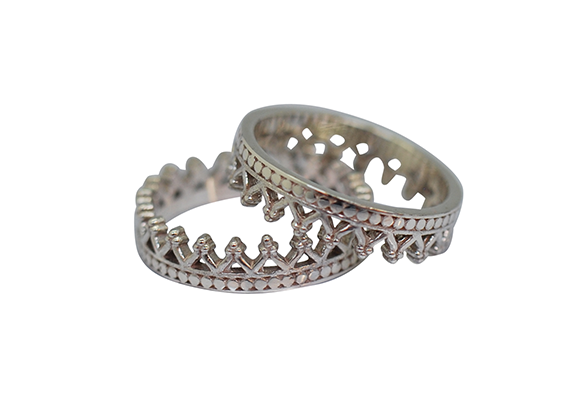 Silver Crown Puzzle Stack ring