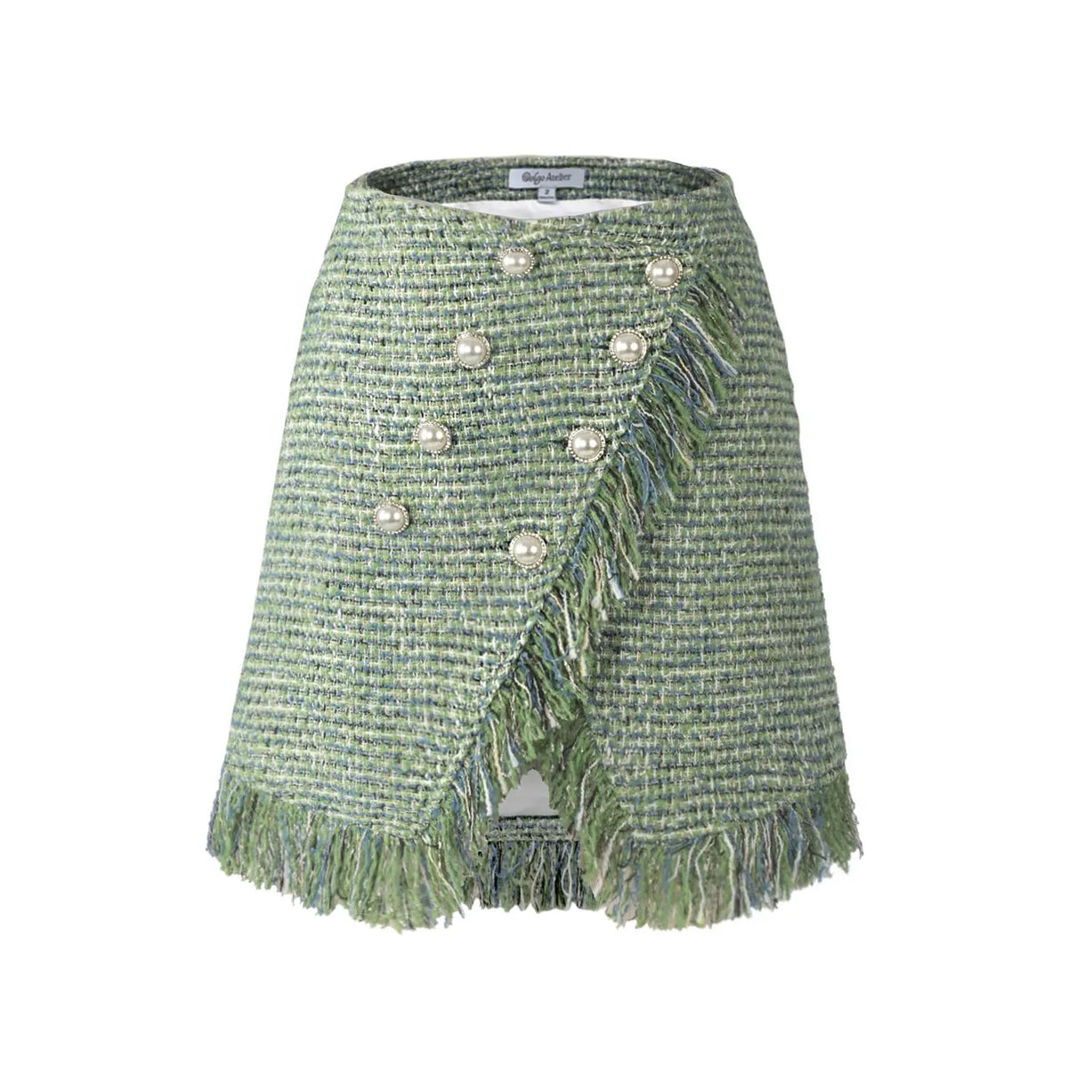 Cora Asymmetrical Tweed Bouclé Mini Skirt