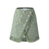 Cora Asymmetrical Tweed Bouclé Mini Skirt