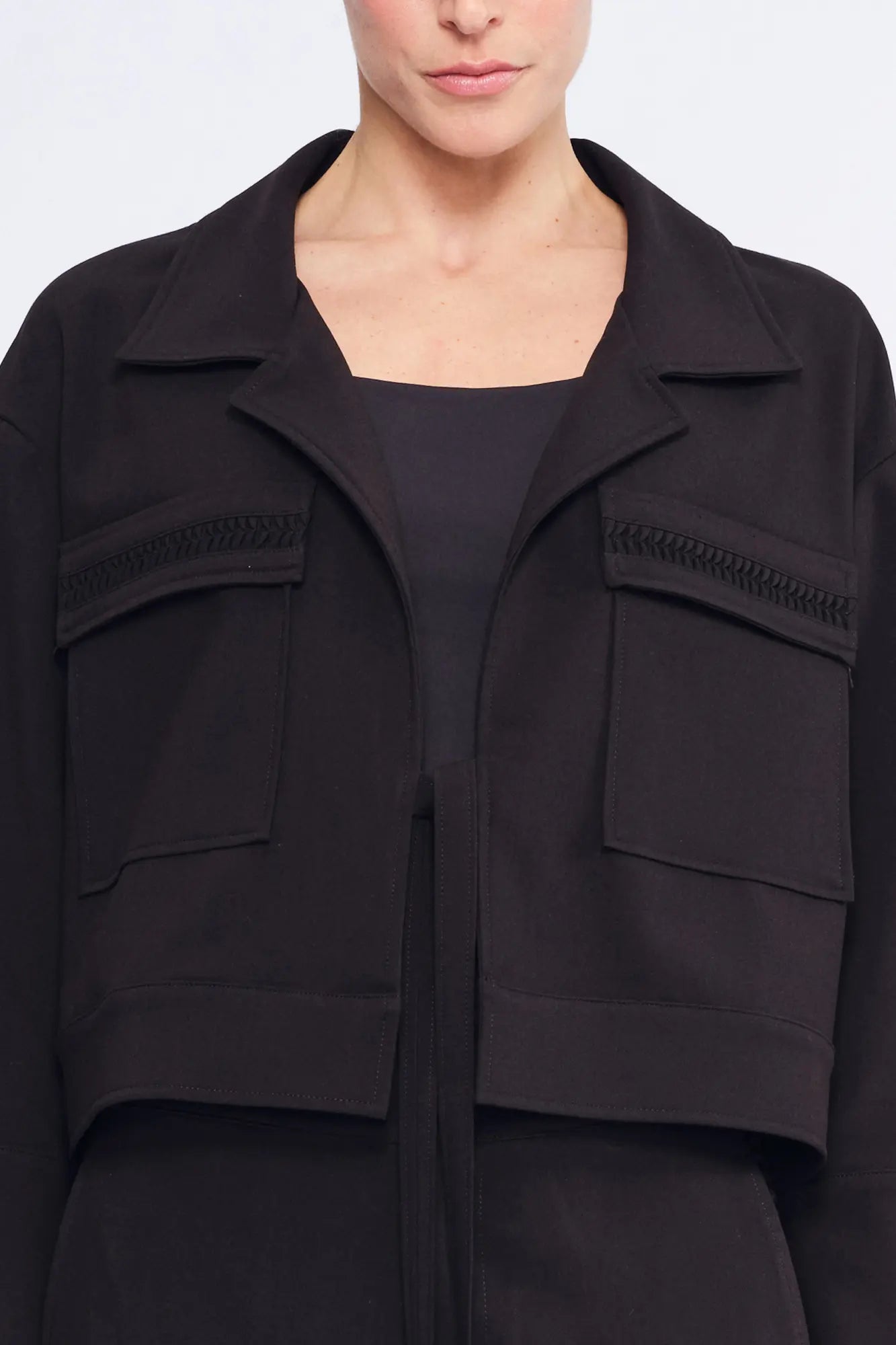 Parker Tie-Front Jacket | Black