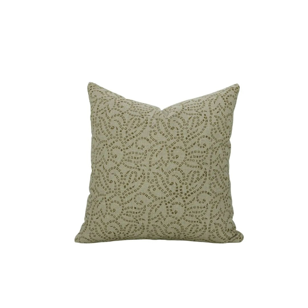 Handmade Block Print Boho Thick Linen Pillow Cover- Bandhej