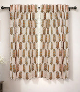 Namokar Handmade Floral Block Print Linen Curtain