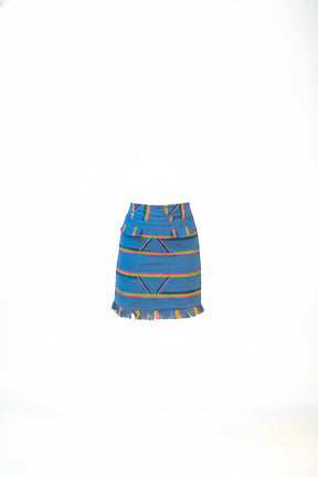 SENTIMENTO Sky Blue Kente Pencil Skirt
